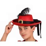 SOMBRERO MOSQUETERO ROJO NIÑOS