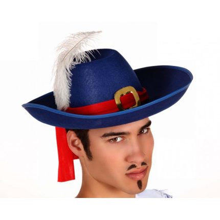 SOMBRERO MOSQUETERO AZUL ADULTO