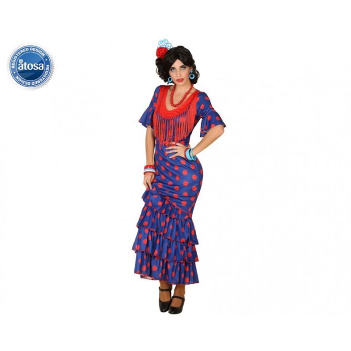 DISFRAZ FLAMENCA AZUL M-L