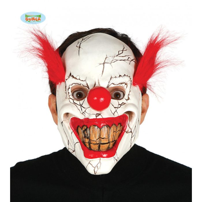 CARETA PAYASO TERROR CON PELO LATEX