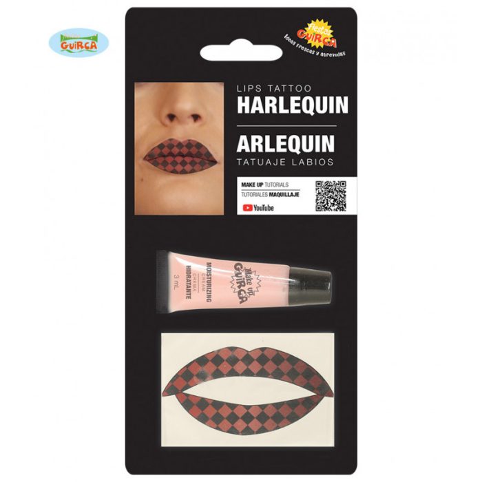 TATUAJE LABIOS ARLEQUIN CON HIDRATANTE Y REMOVE