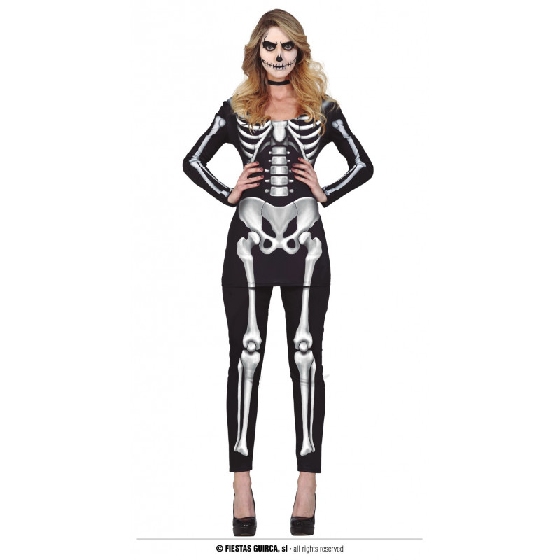 Disfraz vestido esqueleto ADULTA TALLA L 42-44