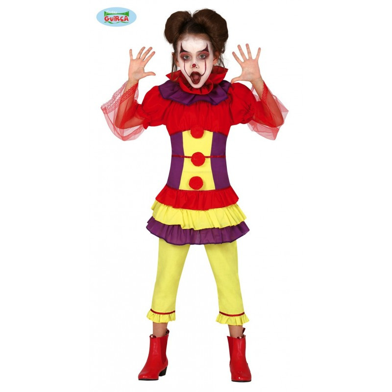 Disfraz Payasa Asesina Crazy Clown Girl Infantil 10-12